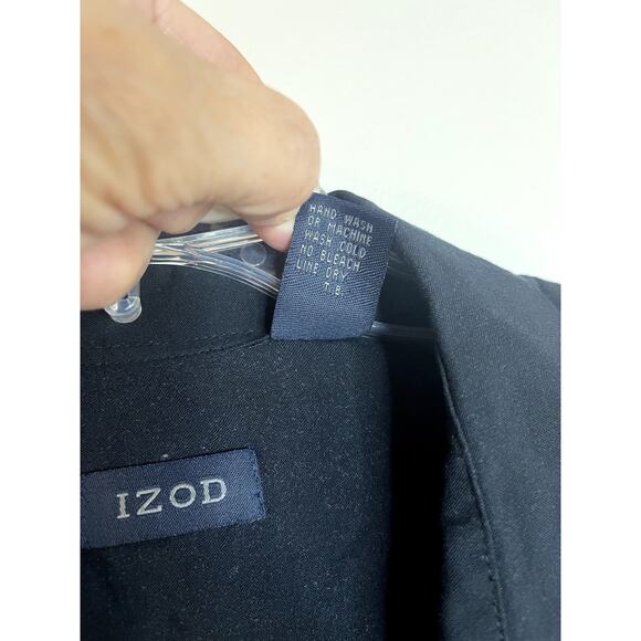 Vintage IZOD Hawaiian Shirt Mens Medium Black Rayon Leaves Beach Cruise EUC - Picture 5 of 7